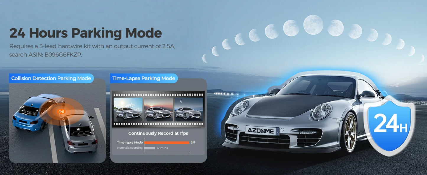 14 hour parking mode 4k car dash cam