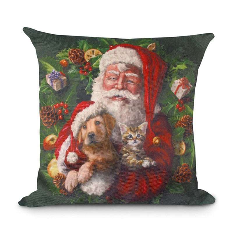 High Quality Festive Christmas Linen Pillowcase