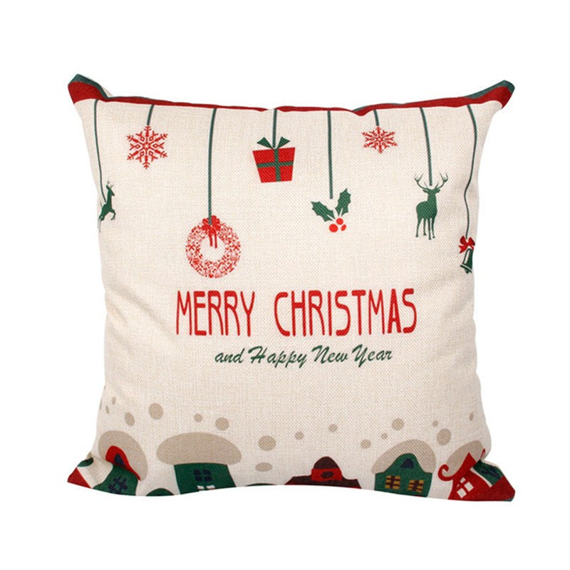 High Quality Festive Christmas Linen Pillowcase