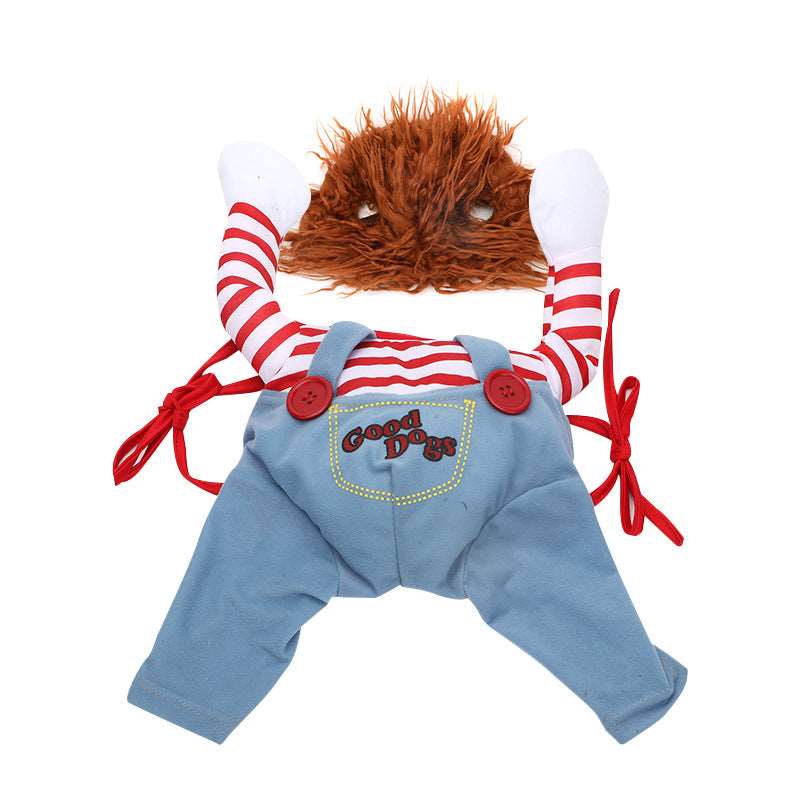 Pet Halloween Costume Kit - Clothes, Wig, and Foam Knife
