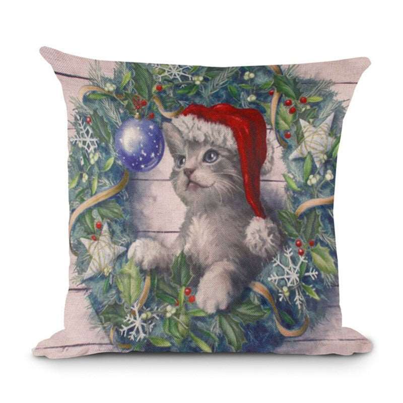 High Quality Festive Christmas Linen Pillowcase