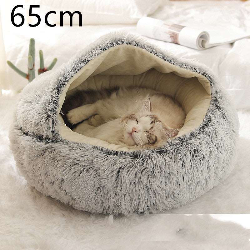 Luxurious 2 in 1 Pet Bed with Warmth, Style, and Comfort for Cats and Dogs