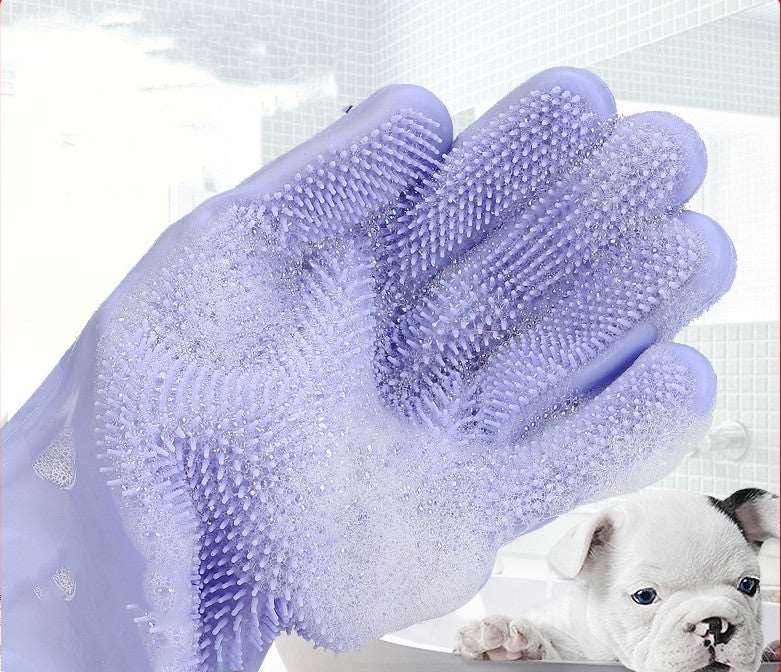 Gentle Pet Grooming Anti Scratch Bathing Gloves