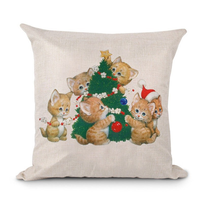 High Quality Festive Christmas Linen Pillowcase