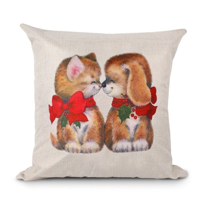 High Quality Festive Christmas Linen Pillowcase