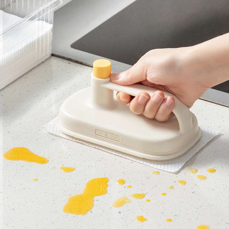 Magic Brush with Disposable Cleaning Rags for Kitchen, Bathroom or Any surface