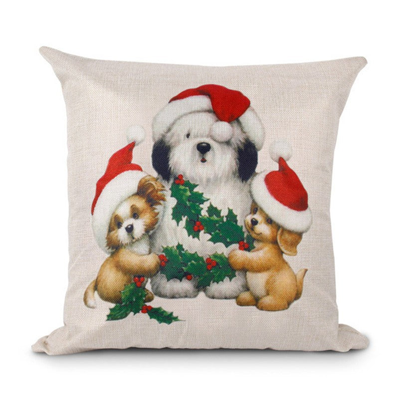 High Quality Festive Christmas Linen Pillowcase