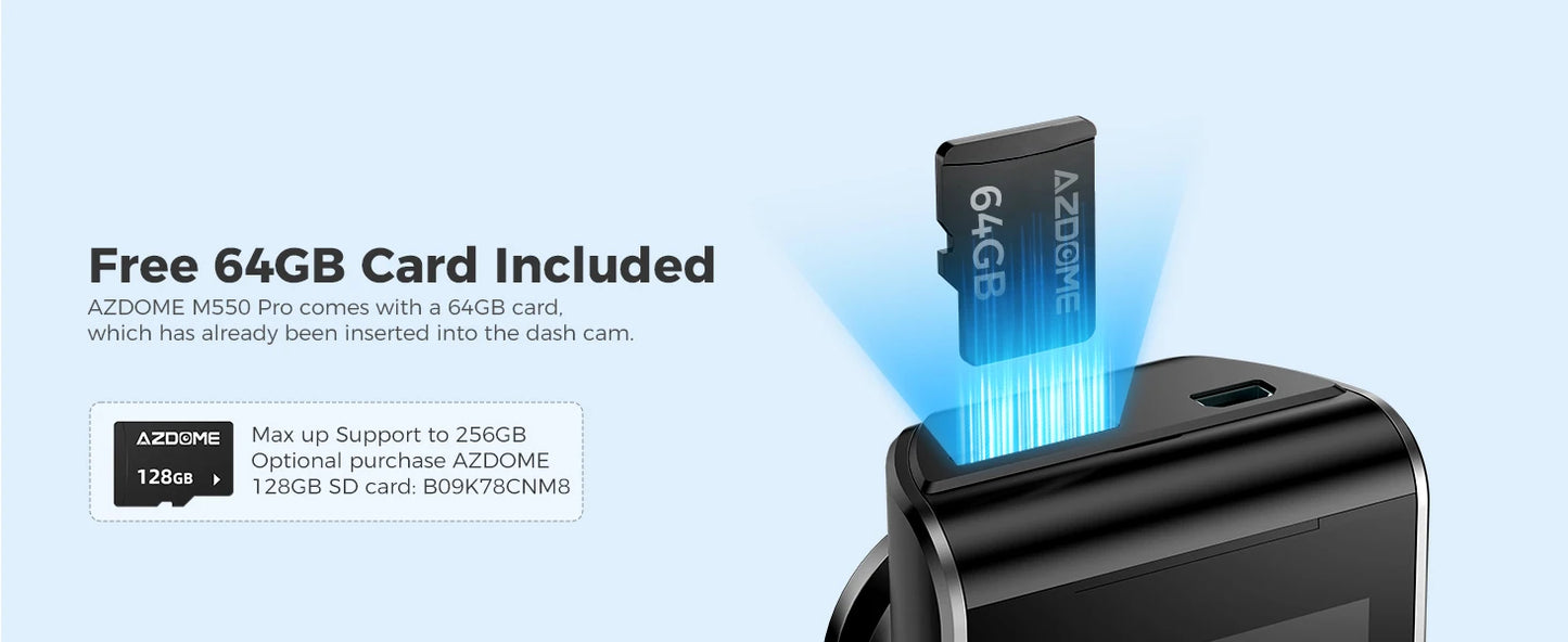 4k Car dash cam with free Memory card