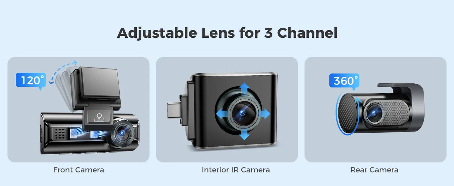 Adjustable Lens Car dash cam