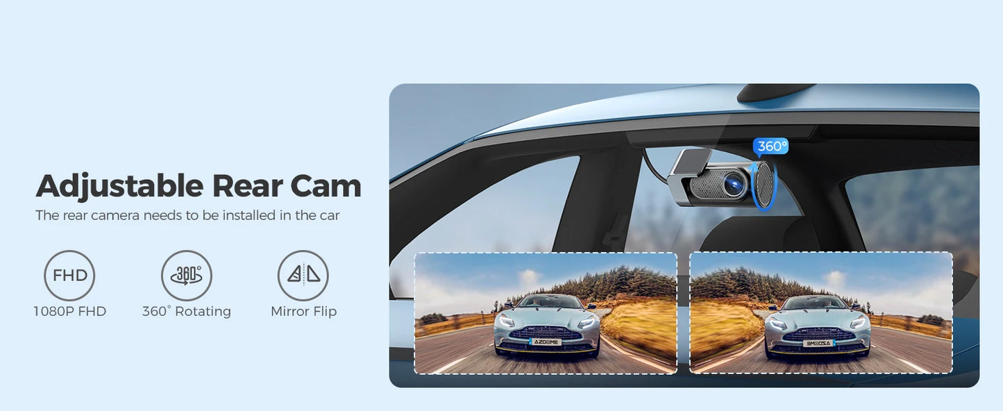 Adjustable rear car dash cam