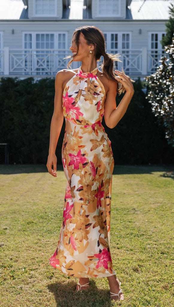 Backless Lace-up Dress for Special Occasions - Sizes S to XL