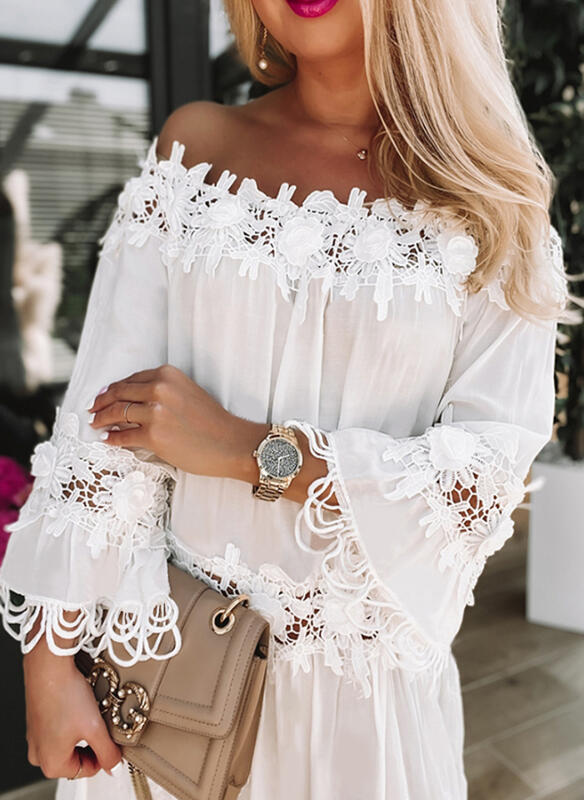 Classic Colors and Off-Shoulder Allure in Lace Love Affair