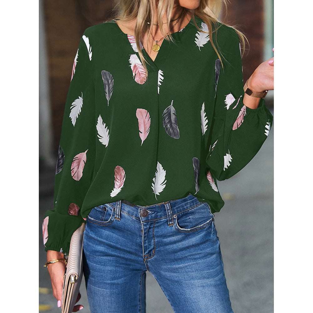 Fashion Forward Feather Print Sophistication Redefined dress green