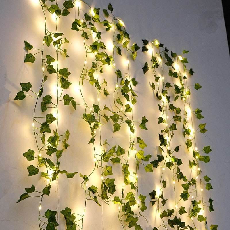 Flower Green Leaf String Lights Artificial Vine Fairy Lights Battery Powered Christmas Tree Garland Light Weeding Home Decoration Festivals Magical Nature-Inspired Festive Endless Decorating www.acheckbox.com
