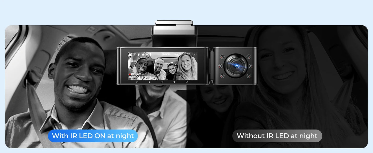 IR LED ON at night car dash cam
