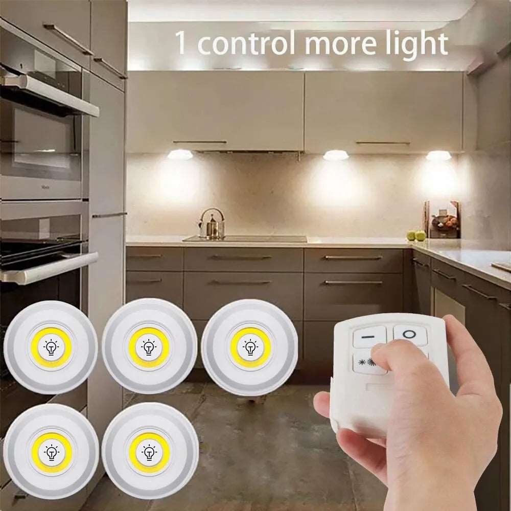 Illuminate Any Space Wirelessly with Easy Install Disc Lights - Remote Control Brightness and Timer