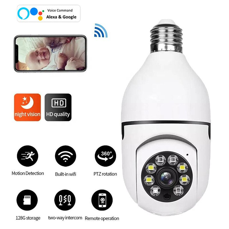 Indoor and Outdoor Watchful Eye with 1080P HD Bulb Camera