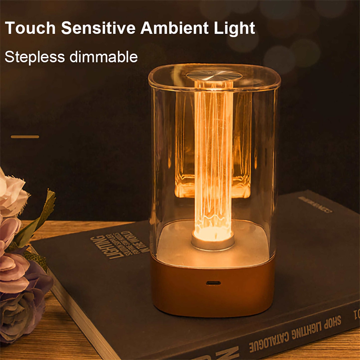 New LED Touch Atmosphere Light USB Charging Eye Protection Bedside Bedroom Lamp Bar Restaurant Garden Decoration Night Light great gift www.acheckbox.com