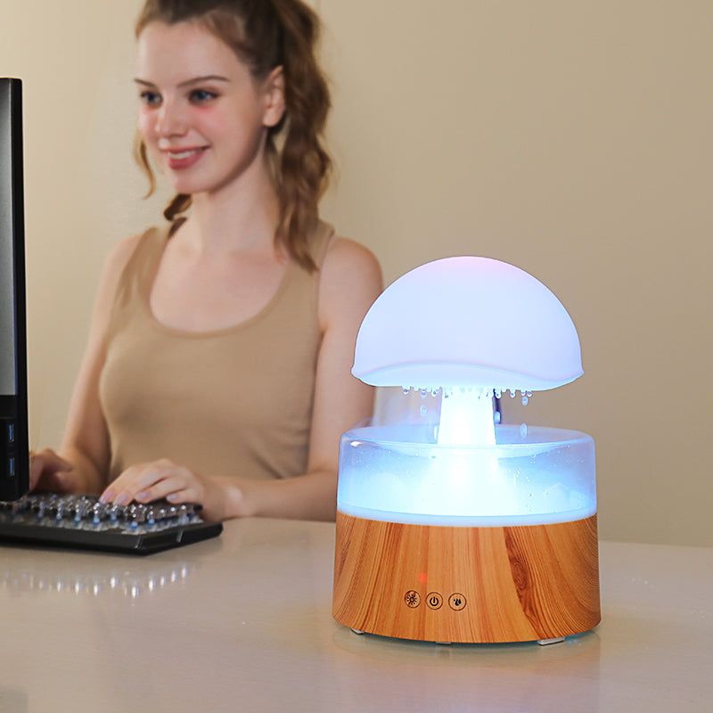 Mushroom Raindrop Air Humidifier Night Light perfect gift for christmas thanksgiving black friday halloween all holiday ocassions at acheckbox