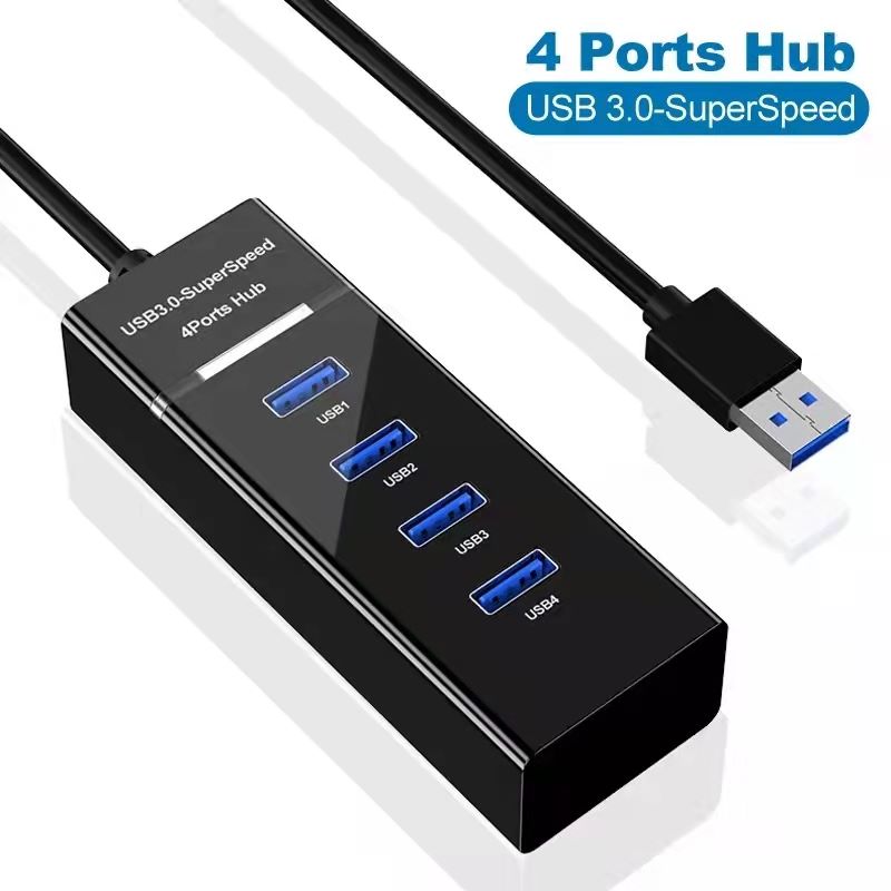 Portable 4-Port USB Hub with LED Status and Precision Chip