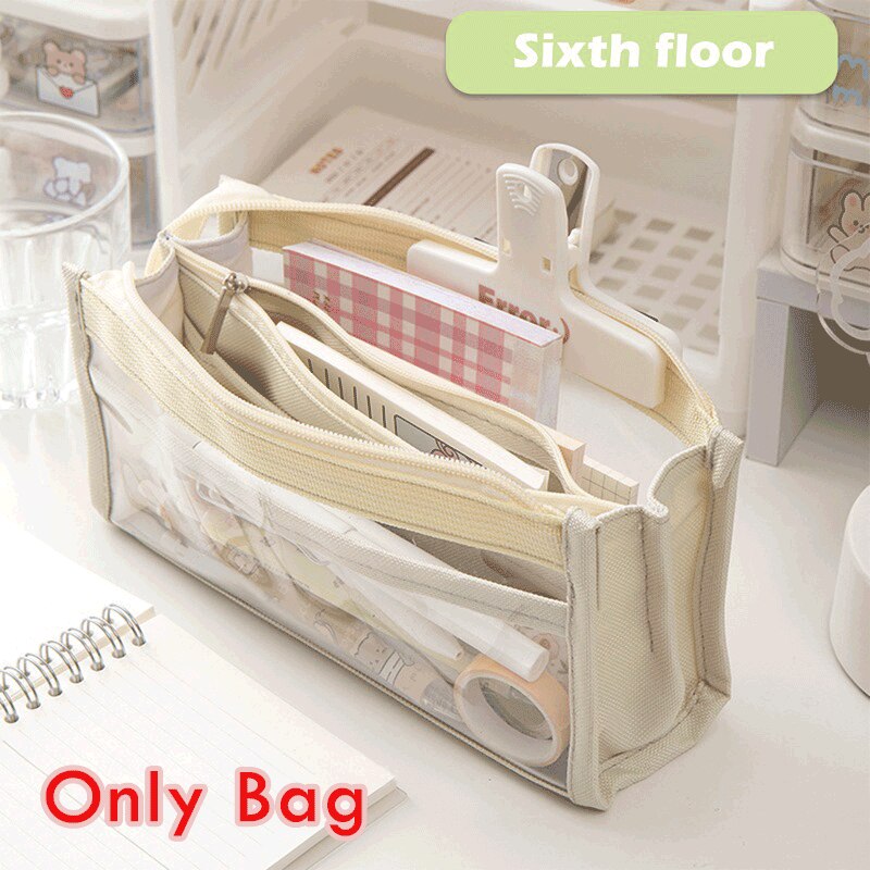 Six Layer Transparent Large Capacity Pencil Case