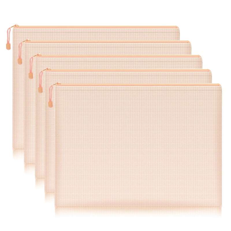 5pcs Mesh Zipper Pouch Document Bag Set