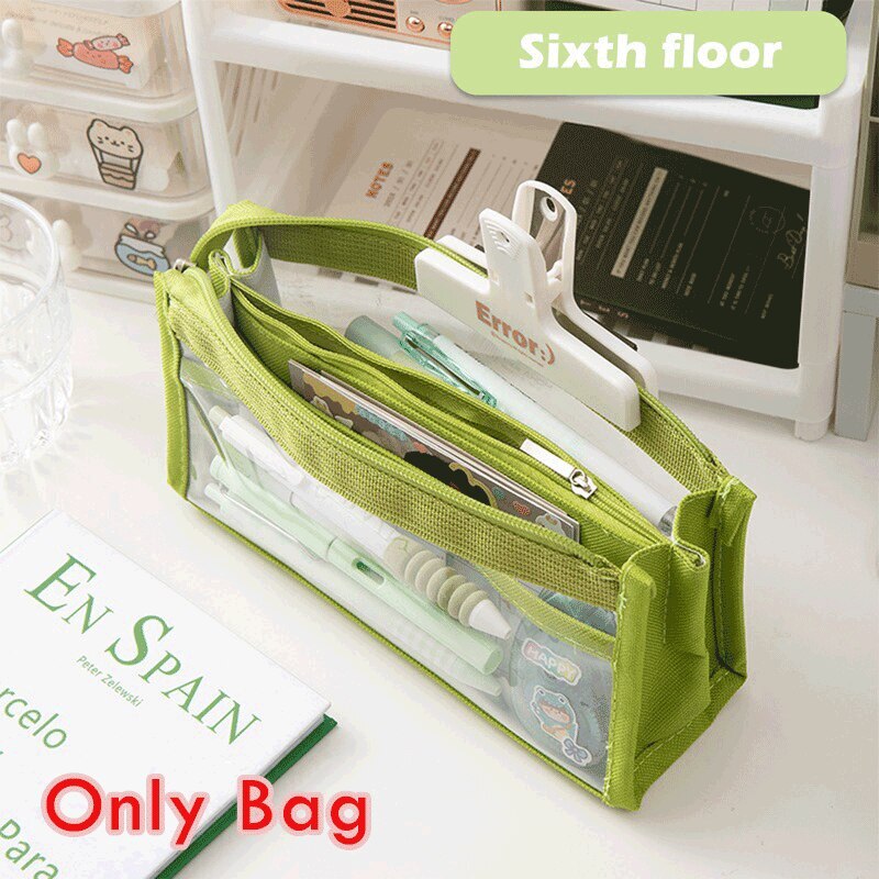 Six Layer Transparent Large Capacity Pencil Case