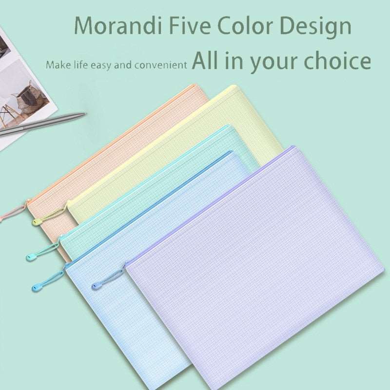 5pcs Mesh Zipper Pouch Document Bag Set