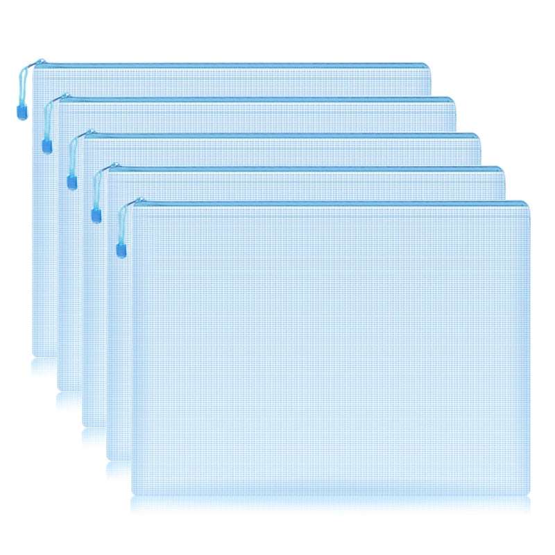 5pcs Mesh Zipper Pouch Document Bag Set