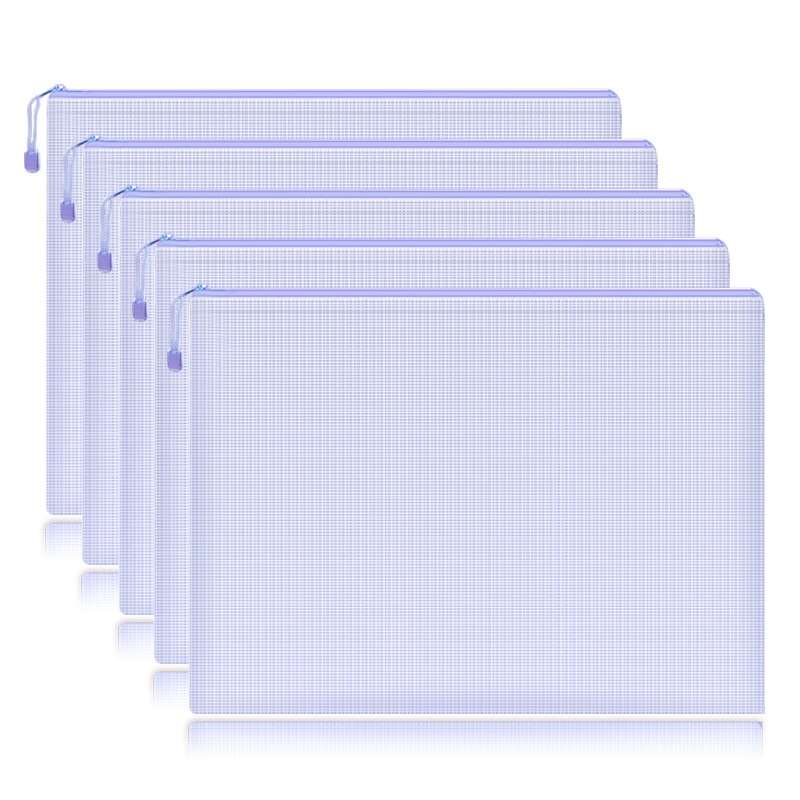 5pcs Mesh Zipper Pouch Document Bag Set