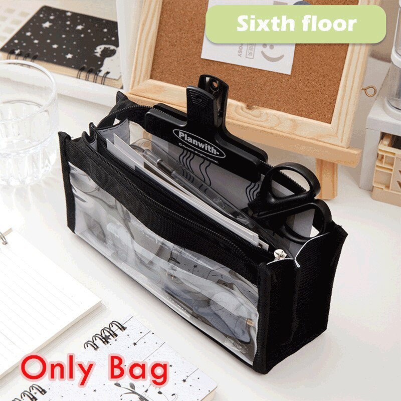 Six Layer Transparent Large Capacity Pencil Case