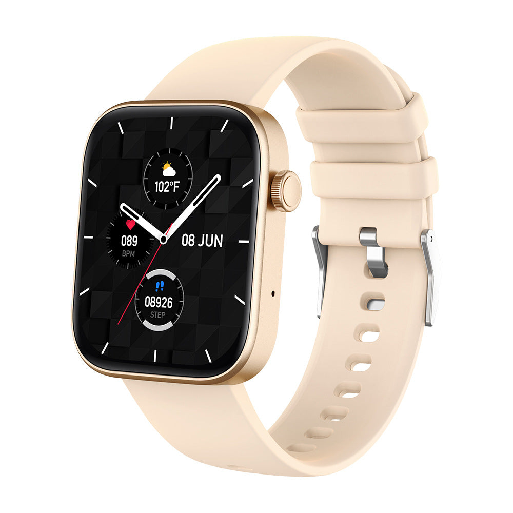 Sports Gold smartwatch with full color TFT screen impressive battery life, comprehensive health monitoring, IP67 waterproof design, and remote control selfie, companion for fitness and daily life at acheckbox holiday gift