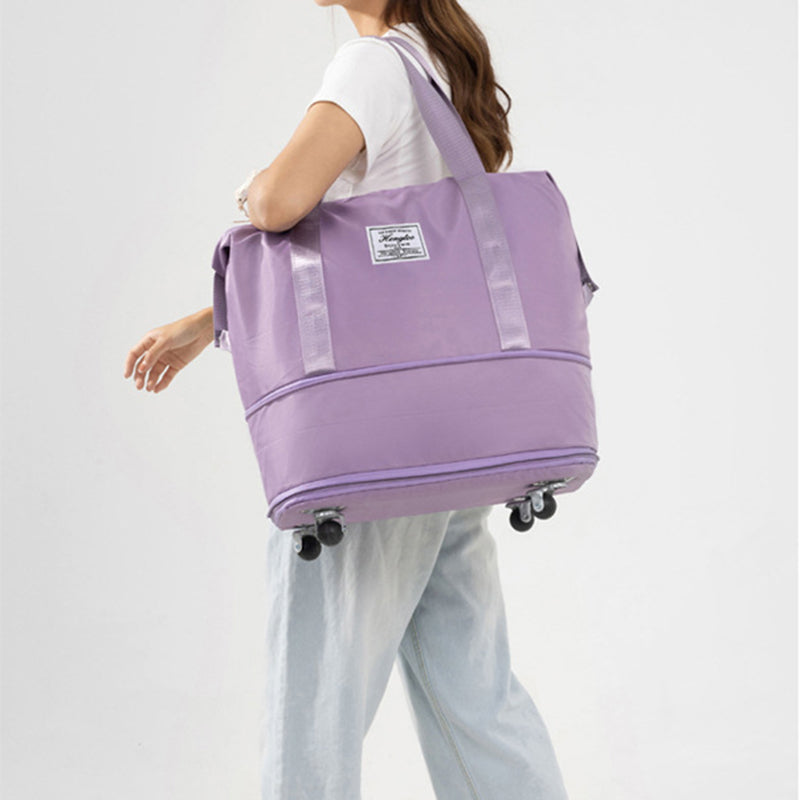 Travel Bag Universal Wheel Bag Dry and Wet Separation Bag Fitness Yoga Shoulder Bag Sports Fitness Handbag Large Capacity Travel Bag Womens Fashionable Bag Nylon Travel Bag Stylish Handbag Double Layer Storage Bag 2