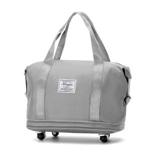 Travel Bag Universal Wheel Bag Dry and Wet Separation Bag Fitness Yoga Shoulder Bag Sports Fitness Handbag Large Capacity Travel Bag Womens Fashionable Bag Nylon Travel Bag Stylish Handbag Double Layer Storage Bag Gray