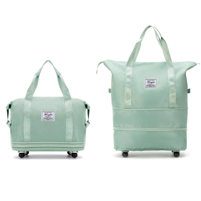 Travel Bag Universal Wheel Bag Dry and Wet Separation Bag Fitness Yoga Shoulder Bag Sports Fitness Handbag Large Capacity Travel Bag Womens Fashionable Nylon Travel Bag Stylish Handbag Double Layer Storage Bag