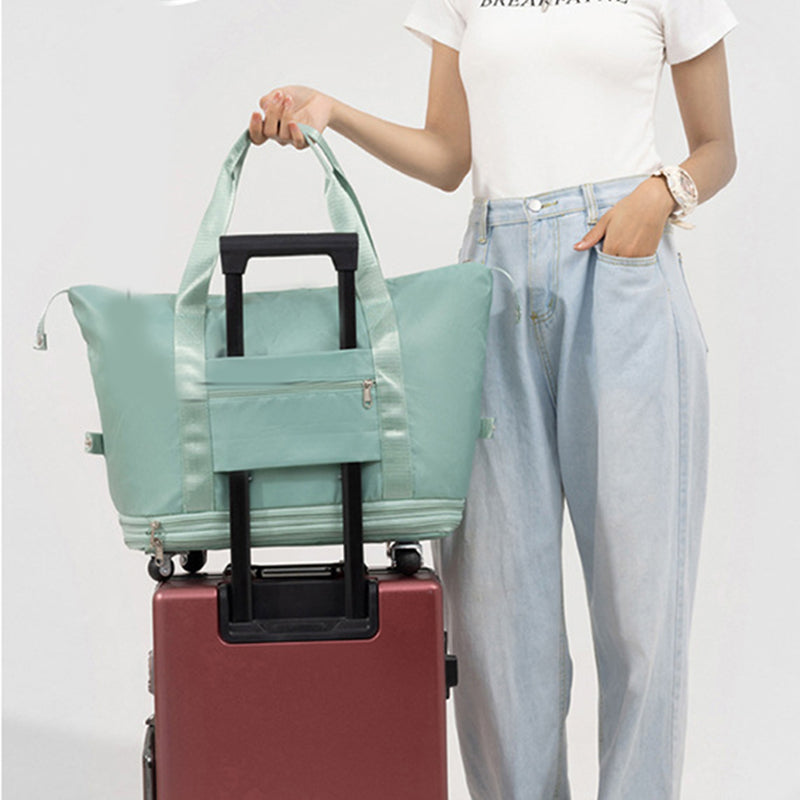 Travel Bag Universal Wheel Bag Dry and Wet Separation Fitness Yoga Shoulder Sports Fitness Handbag Large Capacity Travel Bag Womens Fashionable Nylon Travel Stylish Double Layer Storage Bag at acheckbox online shop