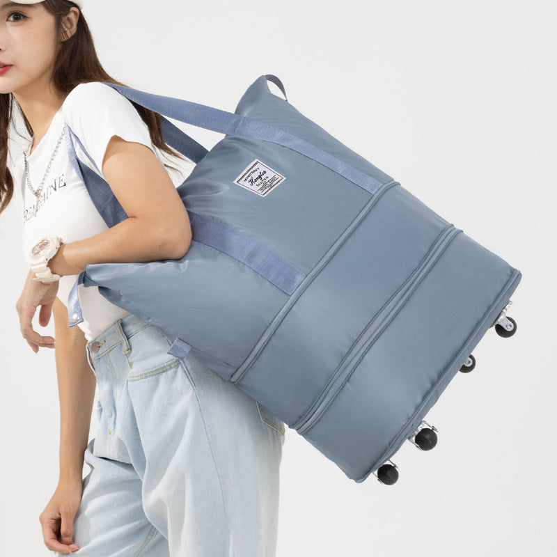Travel Bag Universal Wheel Bag Dry and Wet Separation Fitness Yoga Shoulder Sports Fitness Handbag Large Capacity Travel Bag Womens Fashionable Nylon Travel Stylish Double Layer Storage Bag at acheckbox online store
