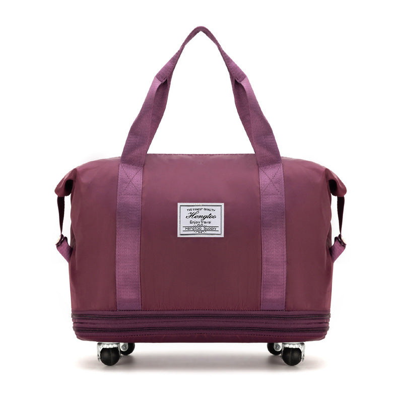 Travel Bag Universal Wheel Dry and Wet Separation Bag Fitness Yoga Shoulder Bag Sports Fitness Handbag Large Capacity Travel Bag Womens Fashionable Bag Nylon Travel Bag Stylish Handbag Double Layer Storage Bag