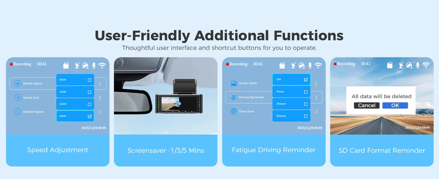 User friendly car dash cam