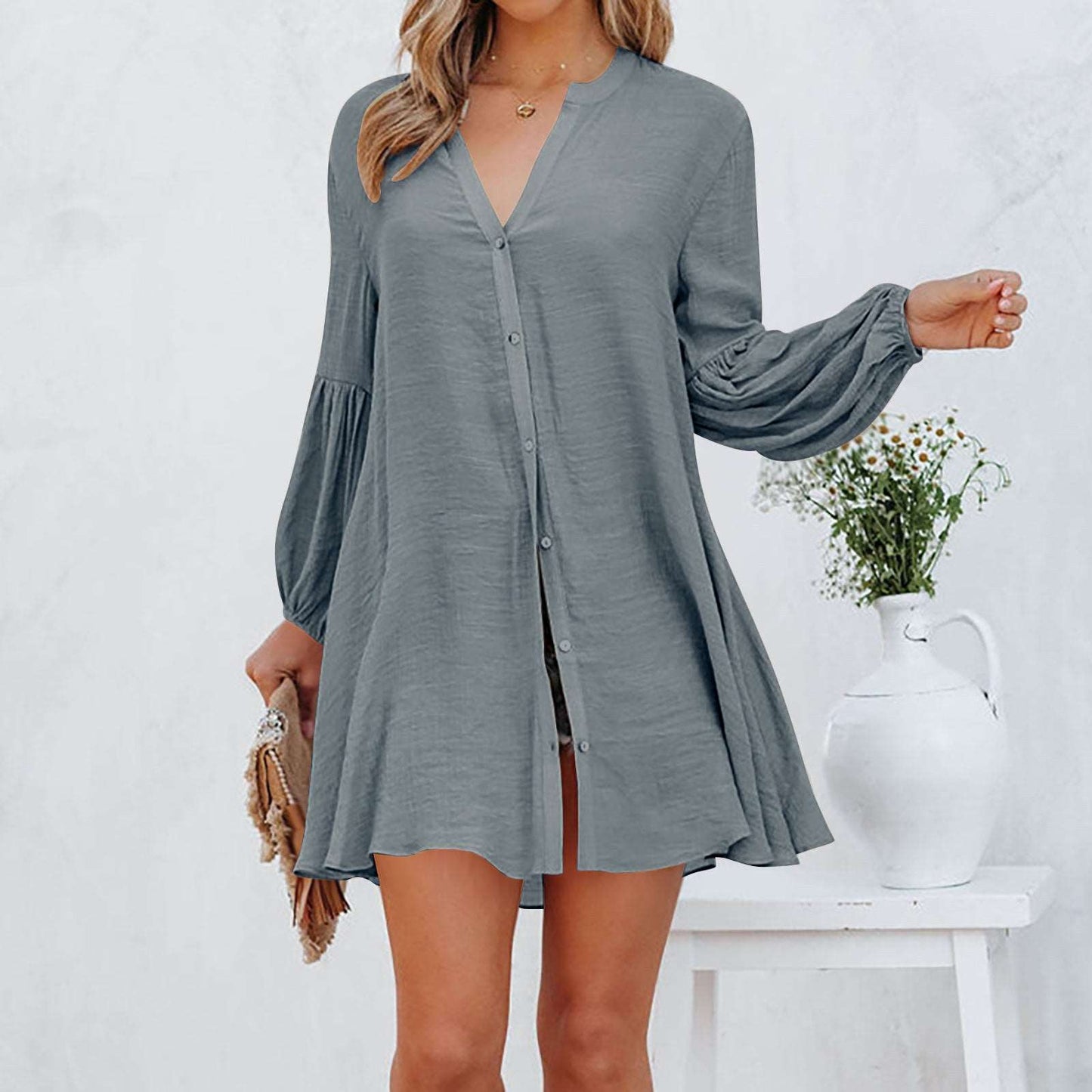Versatile Half Open Collar T-shirt for Everyday Fashion
