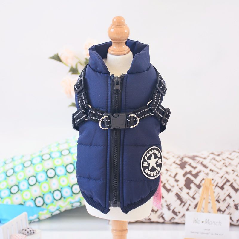 Winter Dog Clothes with Built-in Harness