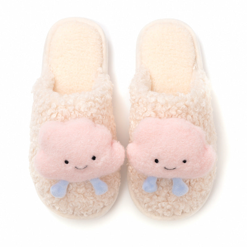 Girly Cloud Cute Plush Cotton Slippers