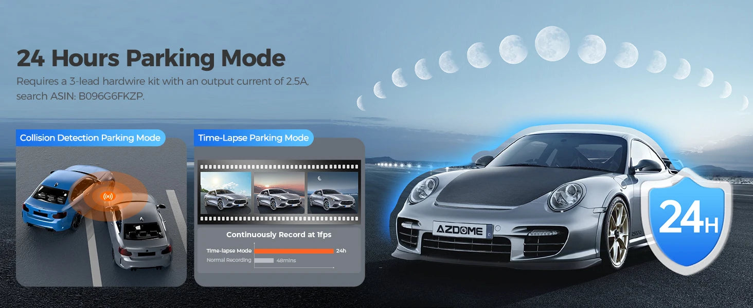 14 hour parking mode 4k car dash cam