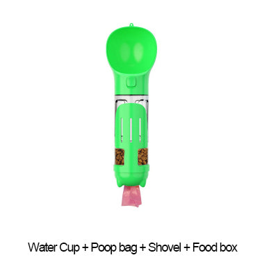 3-in-1 Dog Water Bottle with Food Dispenser and Waste Bag