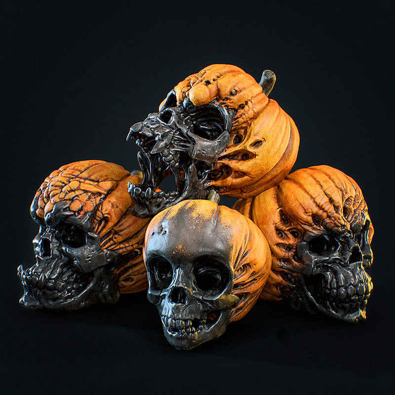 Hand Painted Halloween Pumpkin Skull Resin Craft Decoration OrnamentHand Painted Halloween Pumpkin Skull Resin Craft Decoration Ornament at www.acheckbox.com