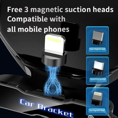 360-Degree Rotating Car Mount Dual Mode Charger for Secure Positioning