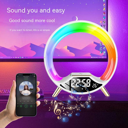 3 in 1 O-Shaped Smart Wireless Charging Multifunctional Bluetooth Speaker Night Light and Office Home Decoration at acheckbox A perfect gift for christmas halloween thanksgiving black friday New year holiday