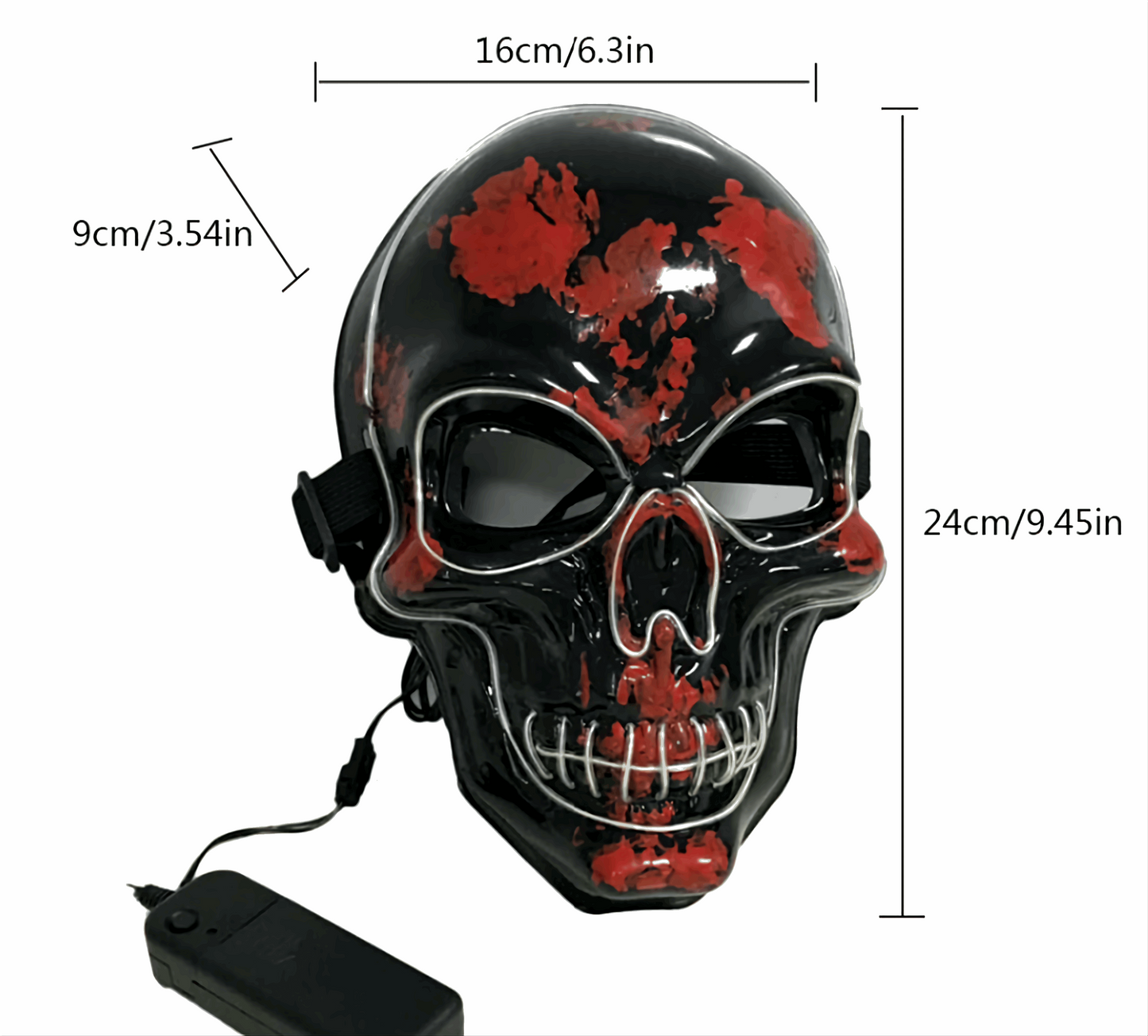 Adjustable LED Cold Light Glowing Mask for Halloween