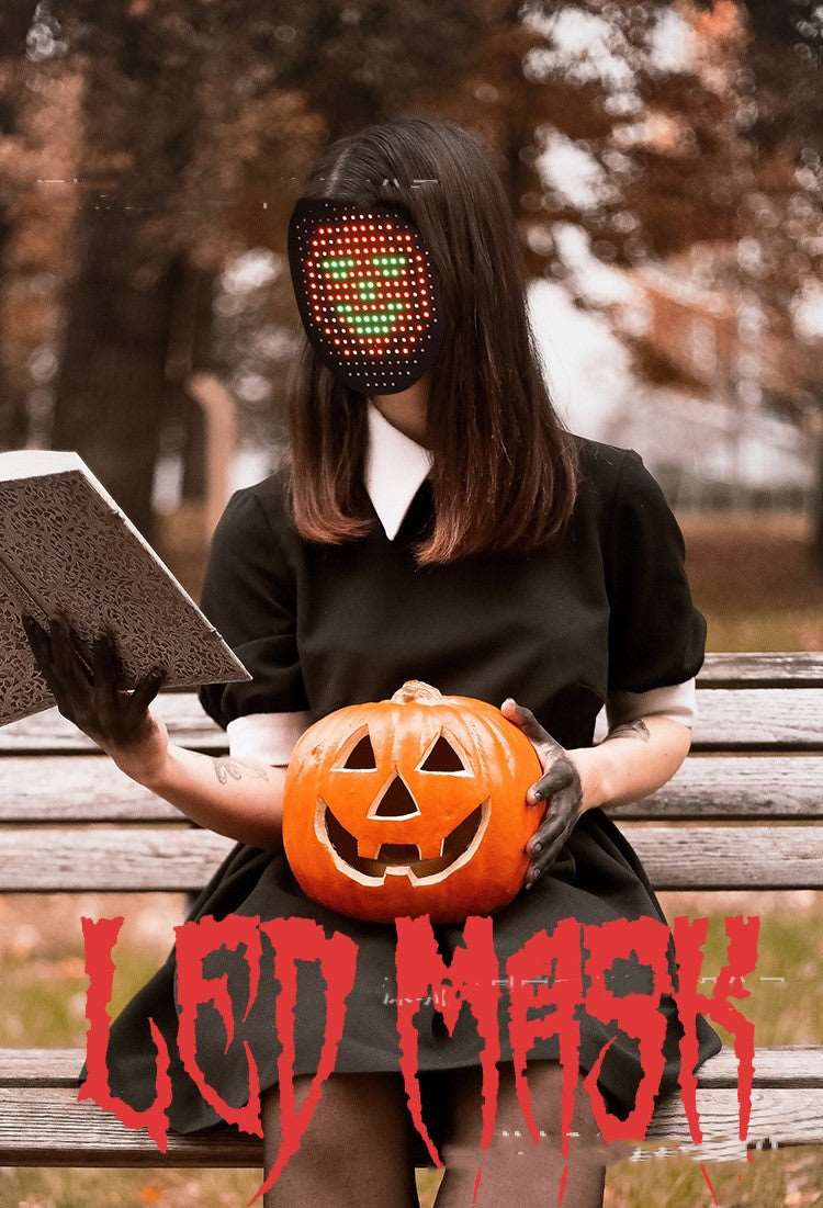 LED Glow Mask with Type C Charging For Halloween