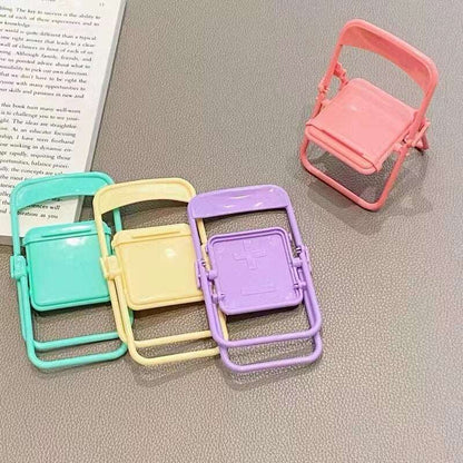 4 piece Cute Sweet Creative Desktop Mini Chair Stand Can Be Used As Decorative Ornaments Foldable Lazy Drama Mobile Phone Holder at acheckbox
